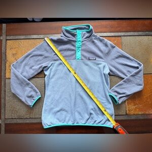 Patagonia small 1/4 snap blue green fleece Shacket sweatshirt golf luxury cozy